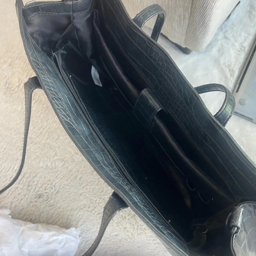 Béis 'The Work Tote' In black croc - Picture 4 of 6